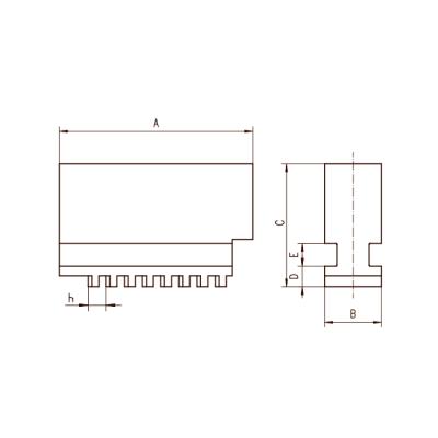 BISON Solid Soft Jaws for 4-jaw Scroll Chuck Ø630mm type 36**/37** (SJM 3600 3700-630)